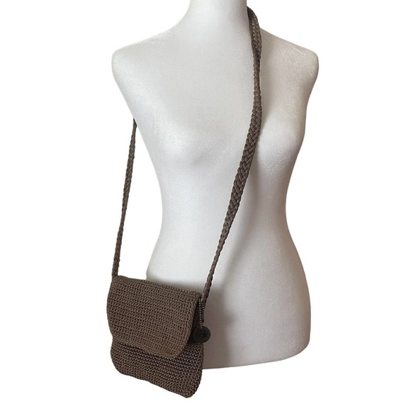 The Sak Bags The Sak Crossbody Crochet Bag Purse Mini Brown Braided